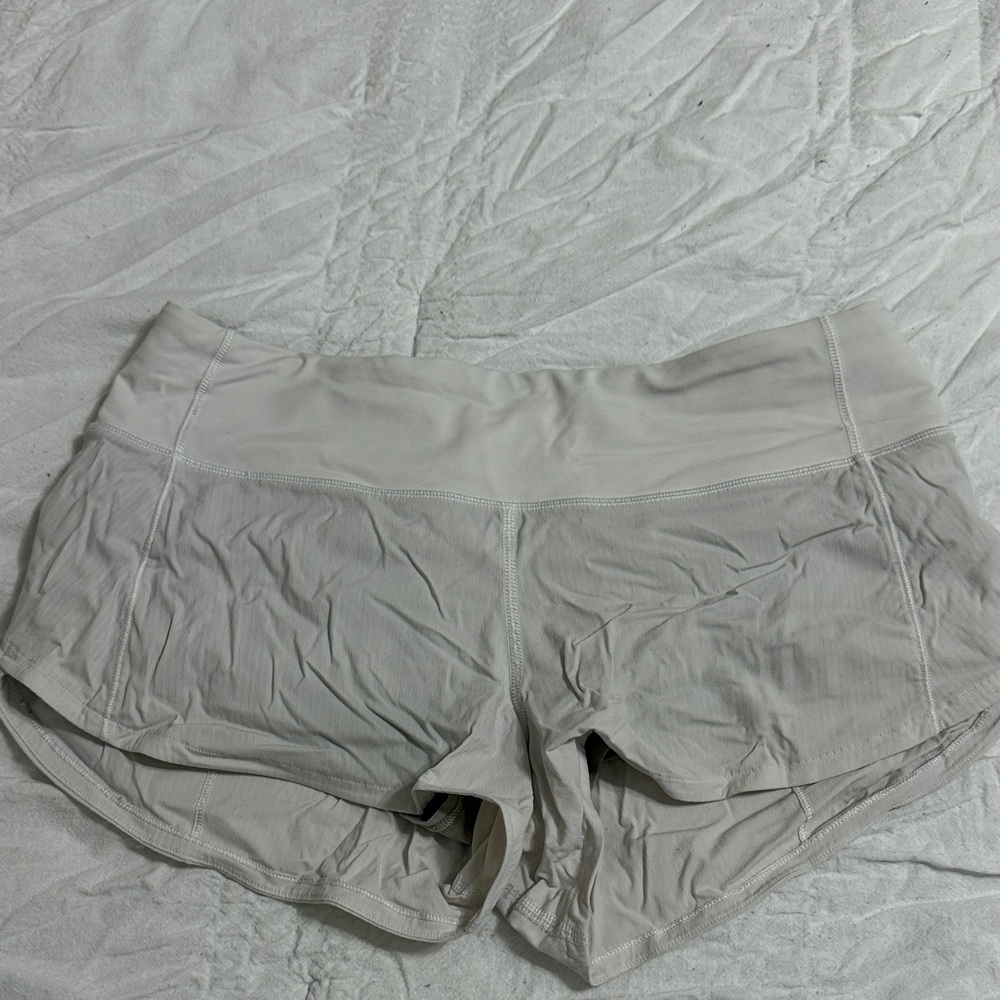Lululemon white speed up shorts
